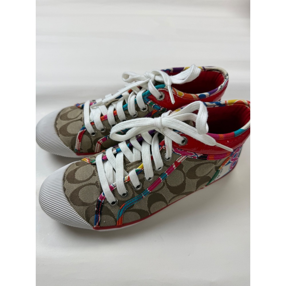 Coach Zoe Signature C Logo Y2K Sneakers Size 7.5
